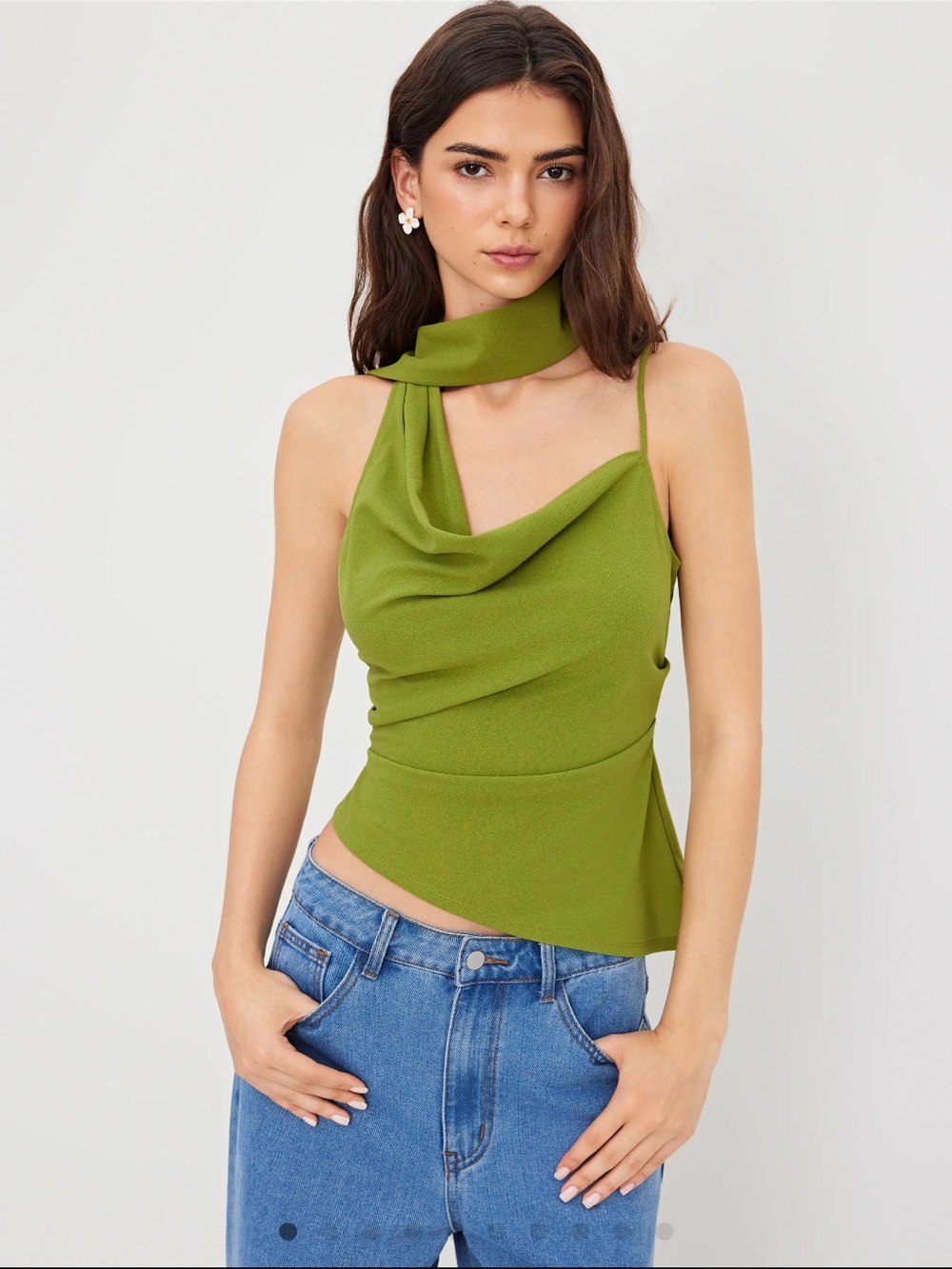 Asymmetrical Chartreuse Top